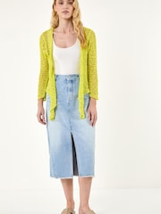 Roman Green Waterfall Popcorn Knitted Cardigan - Image 2 of 5