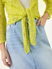 Roman Green Waterfall Popcorn Knitted Cardigan - Image 6 of 6