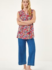 Roman Floral Pintuck Vest Top - תמונה 2 מתוך 5