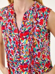 Roman Floral Pintuck Vest Top - תמונה 5 מתוך 5