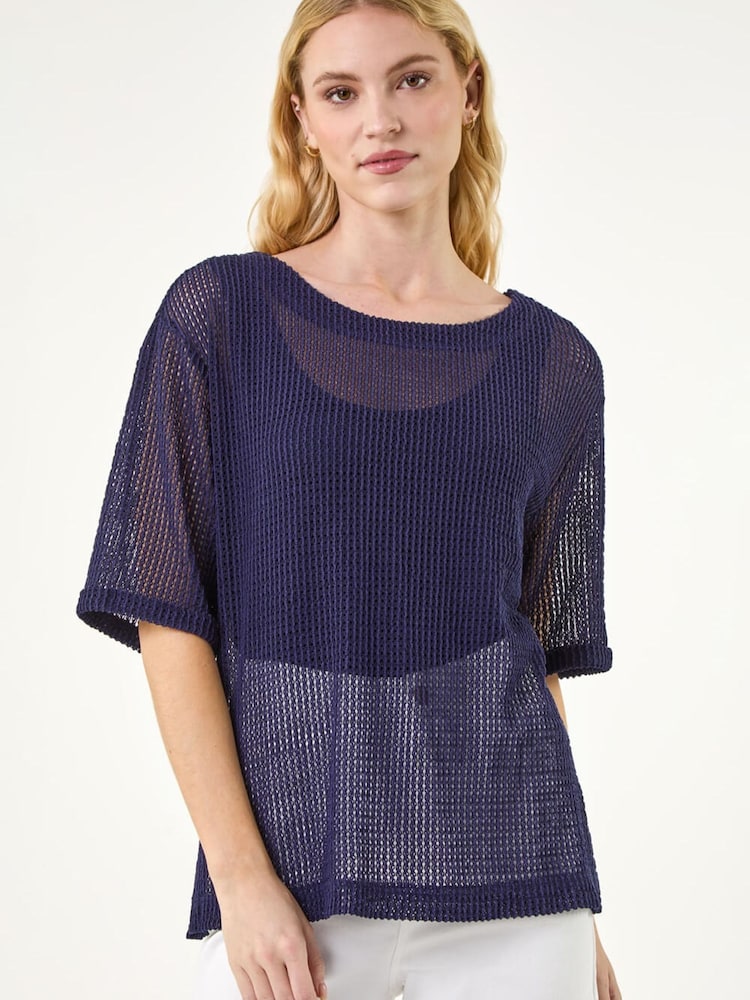 Roman Oversized Textured Stretch Top - Afbeelding 1 van 5