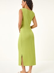 Roman Textured Ruched Midi Dress - Image 3 of 5