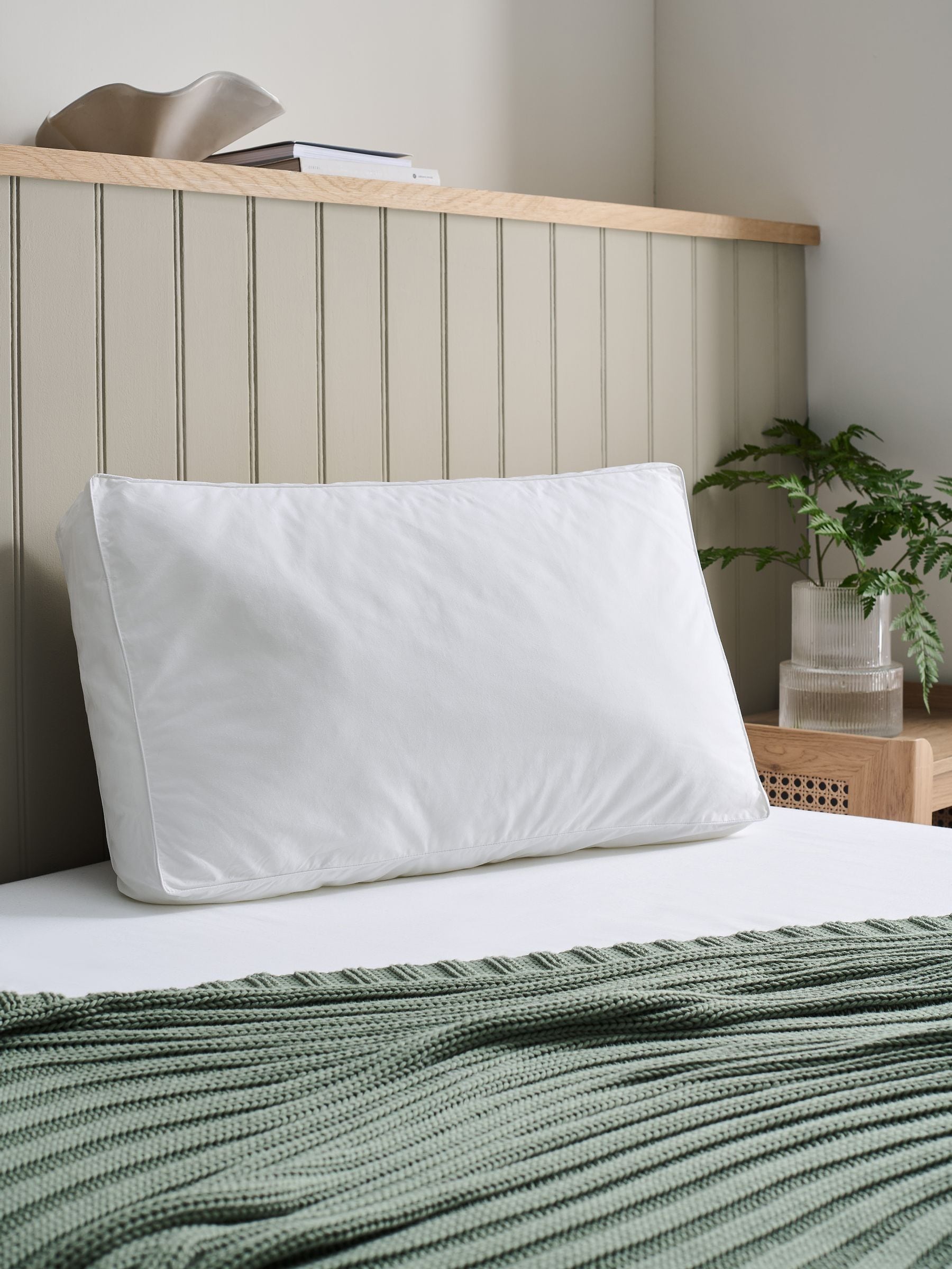 Christy Unisex White Medium/Firm Cloud Loft Down-Like Deep Sided Pillow - Image 1