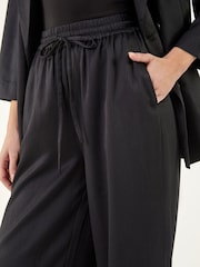 Roman Black Textured Wide Leg Trousers - Image 5 of 5