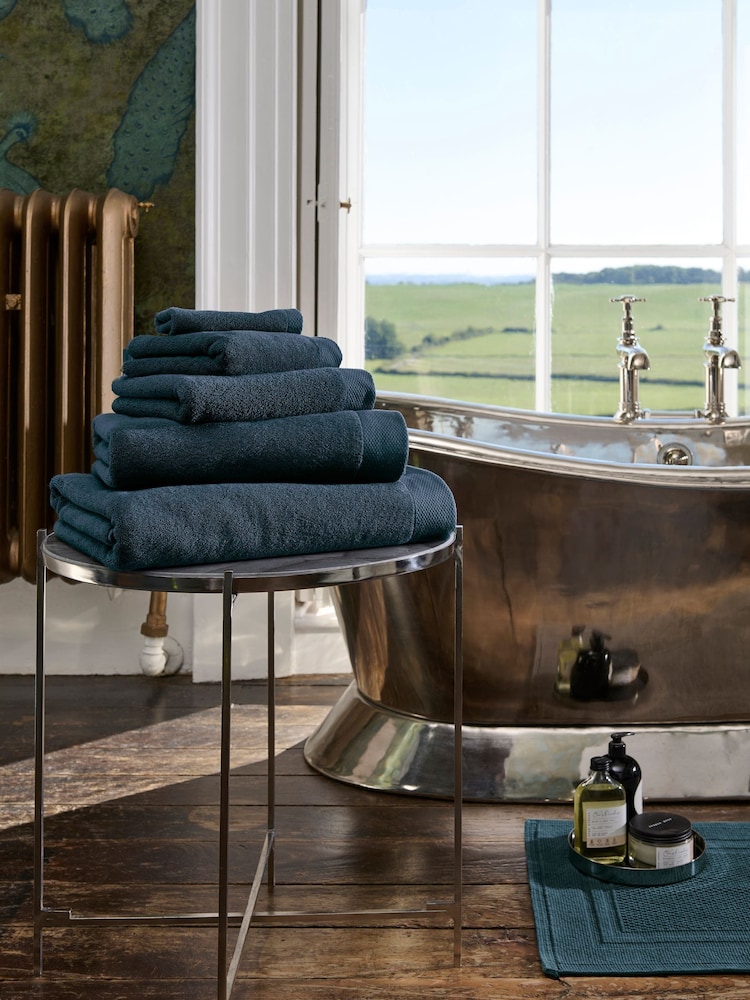 Christy Navy Luxe Heavyweight 100% Turkish Cotton Towel - Image 1 of 4