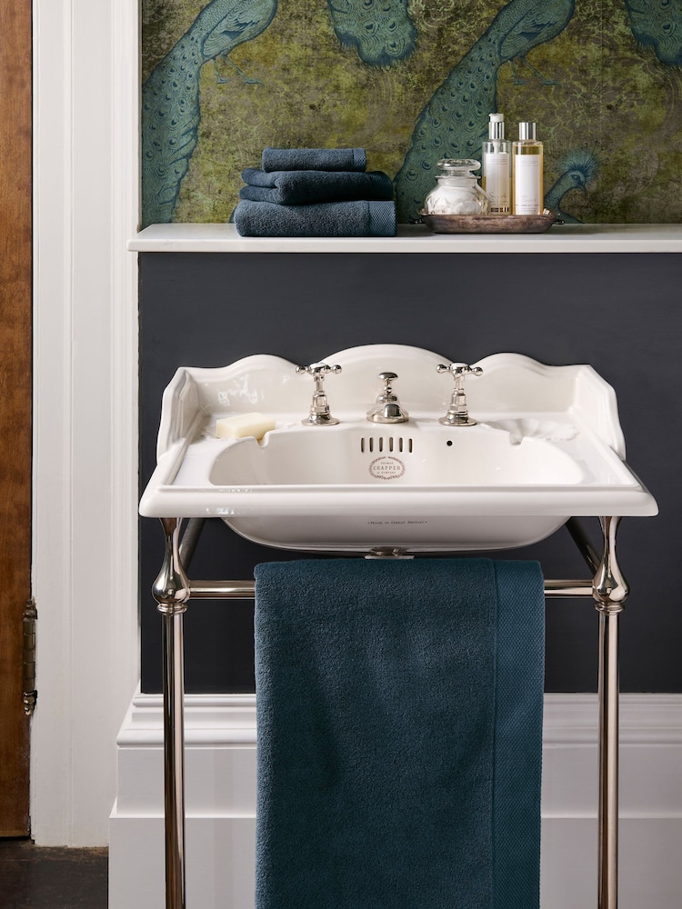 Christy Navy Luxe Heavyweight 100% Turkish Cotton Towel - Image 2 of 4