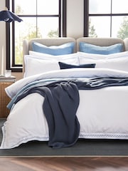 Christy Blue Wave Embroidered Duvet Cover & Pillowcase Set - Image 1 of 5