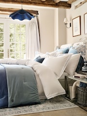 Christy Blue Wave Embroidered Duvet Cover & Pillowcase Set - Image 2 of 5
