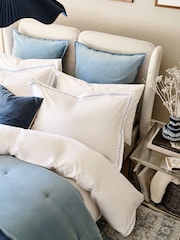 Christy Blue Wave Embroidered Duvet Cover & Pillowcase Set - Image 4 of 5