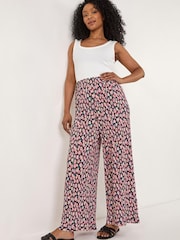 Roman Pink Petite Floral Crinkle Trousers - Image 1 of 5