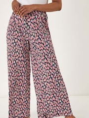 Roman Pink Petite Floral Crinkle Trousers - Image 3 of 5
