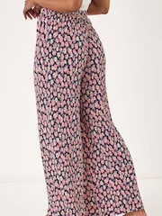 Roman Pink Petite Floral Crinkle Trousers - Image 4 of 5