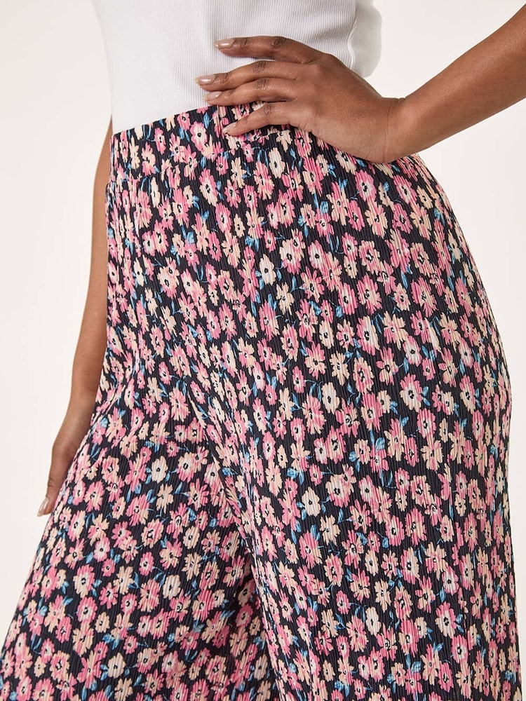 Roman Pink Petite Floral Crinkle Trousers - Image 5 of 5