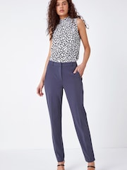 Roman Grey Long Straight Leg Stretch Trousers - Image 4 of 5