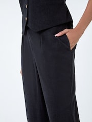 Roman Black Linen Mix Wide Leg Trousers - Image 6 of 6