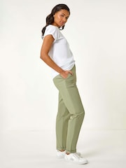 Roman Green Plain Cotton Chino Trousers - Image 1 of 5