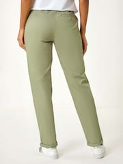 Roman Green Plain Cotton Chino Trousers - Image 3 of 5