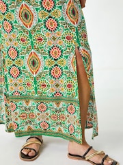 Roman Green Petite Abstract Bardot Midi Dress - Image 5 of 5