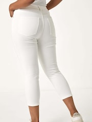 Roman White Petite Slim Crop Stretch Denim Trousers - Image 3 of 5