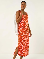 Roman Orange Lemon Print Maxi Dress - Image 2 of 5