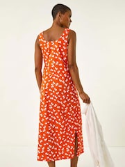 Roman Orange Lemon Print Maxi Dress - Image 3 of 5