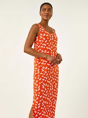 Roman Orange Lemon Print Maxi Dress - Image 4 of 5