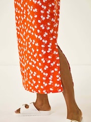 Roman Orange Lemon Print Maxi Dress - Image 5 of 5
