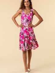 Roman Kleid mit Stretch-Einsatz und tropischem Blumenprint - Bild 1 von 4