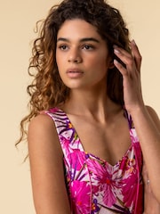 Roman Kleid mit Stretch-Einsatz und tropischem Blumenprint - Bild 4 von 4