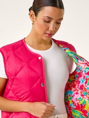 Roman Pink Quilted Funnel Neck Lined Gilet - Image 4 of 5