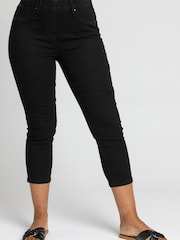 Roman Black Petite Stretch Crop Denim Leggings - Image 1 of 4