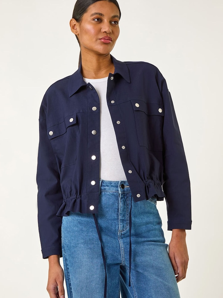 Roman Blue Utility Collared Pocket Jacket - Image 1 of 5 Roman Blue Utility Collared Pocket Jacket - Image 1 of 5