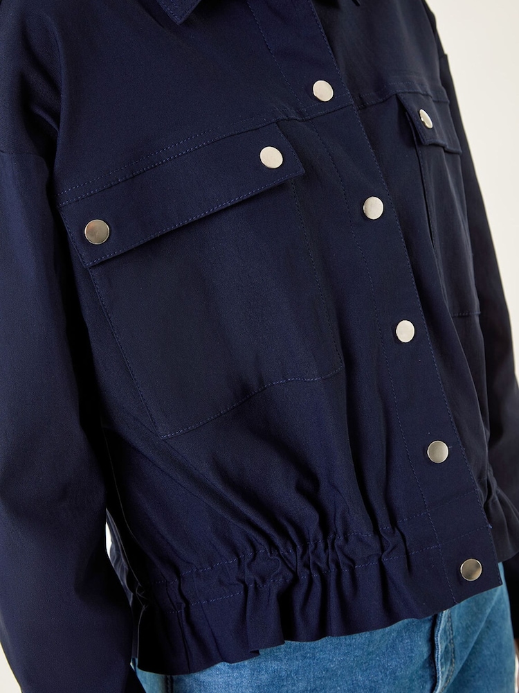 Roman Blue Utility Collared Pocket Jacket - Image 6 of 6 Roman Blue Utility Collared Pocket Jacket - Image 6 of 6