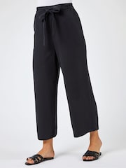 Roman Black Waist Tie Detail Culottes - Image 1 of 4