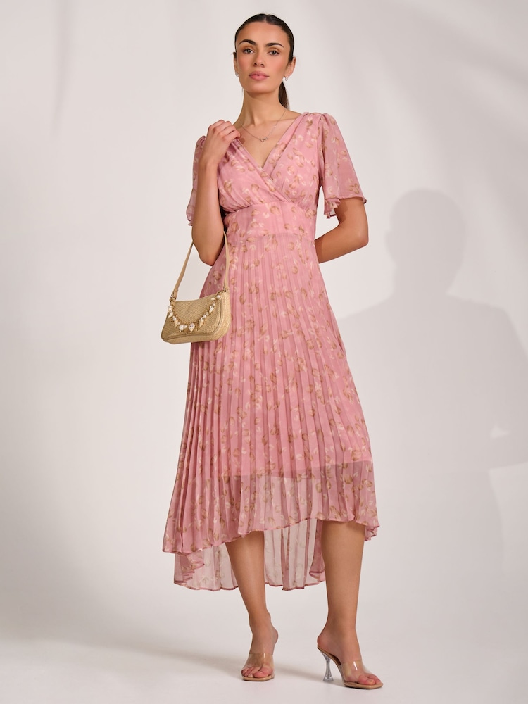 light pink flowy dress Women's Gabrielle Floral Cotton Bustier Midi | Size: L Printed Floral Fabric Silhouette Lioness Women's Long Sleeve tea-length dresses Color:Abstract