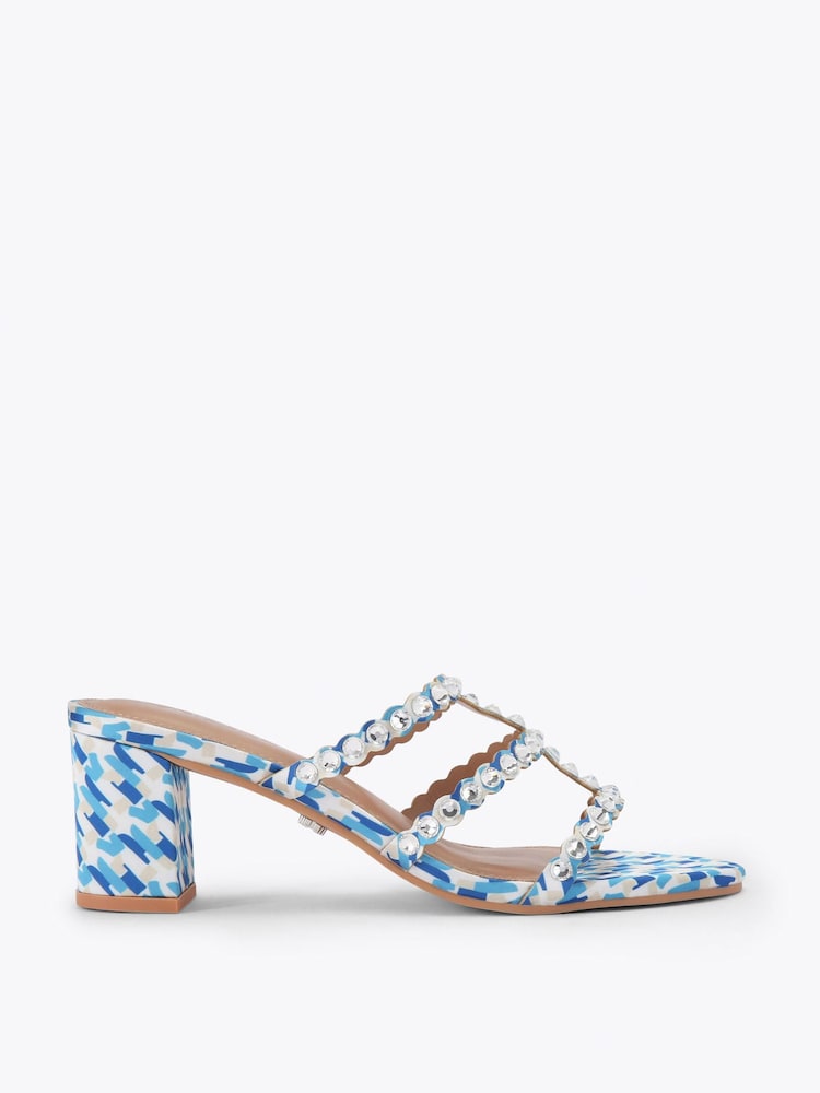 Carvela Blue Confetti Block Sandals - Image 1 of 4