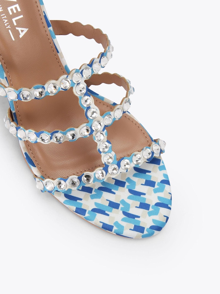 Carvela Blue Confetti Block Sandals - Image 4 of 4