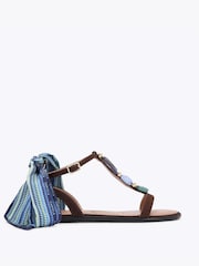 Carvela Brown Sorrento Gem Flat Sandals - Image 1 of 4