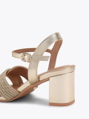 Carvela Gold Wide Fit Divine Block Sandals - Image 4 of 4