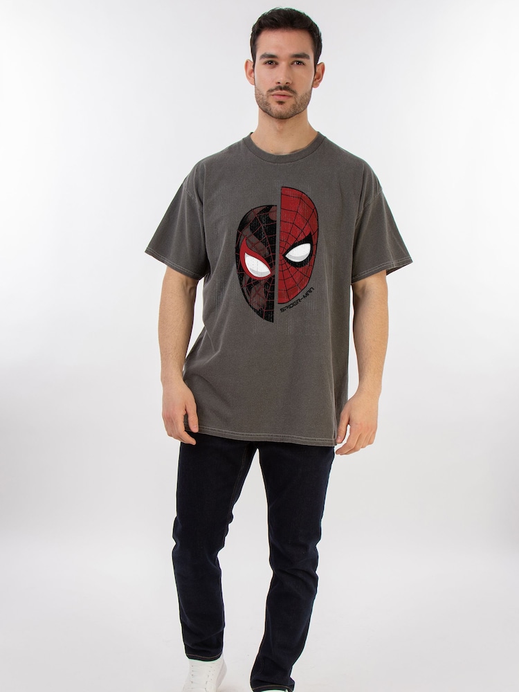 Brands In Grey Marvel Spider-Man Miles Morales Face T-Shirt - Image 2 of 5