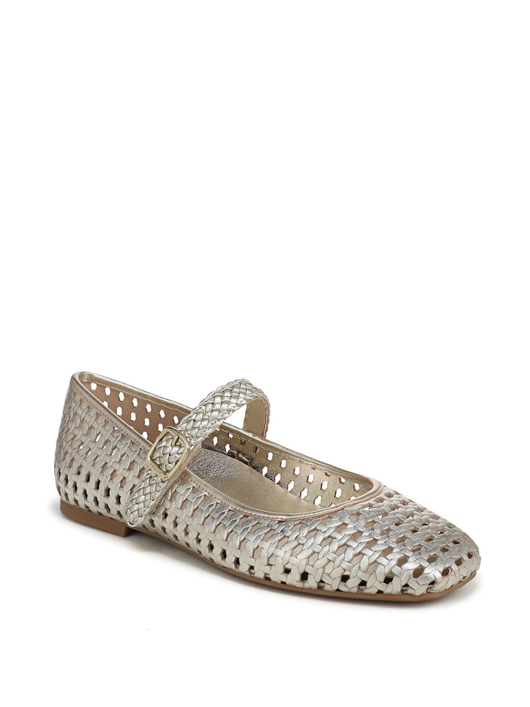 Vionic Gold Alameda Woven Arch Support Mary Janes Shoes - Image 2 of 7