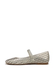 Vionic Gold Alameda Woven Arch Support Mary Janes Shoes - Image 3 of 7