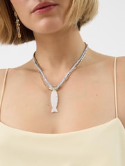 Accessorize Blue Fish Pendant Bead Necklaces 2 Pack - Image 2 of 2