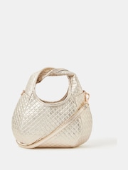 Accessorize Gold Woven Metallic Bag - Image 1 of 3