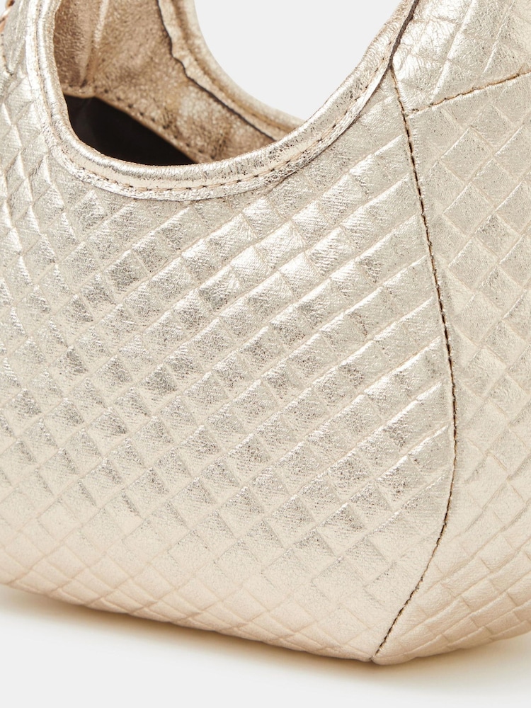 Accessorize Gold Woven Metallic Bag - Image 2 of 3