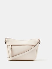 Accessorize Cream Zip Front Crossbody Bag - Image 1 of 3