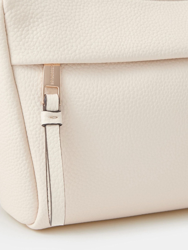 Accessorize Cream Zip Front Crossbody Bag - Image 2 of 3