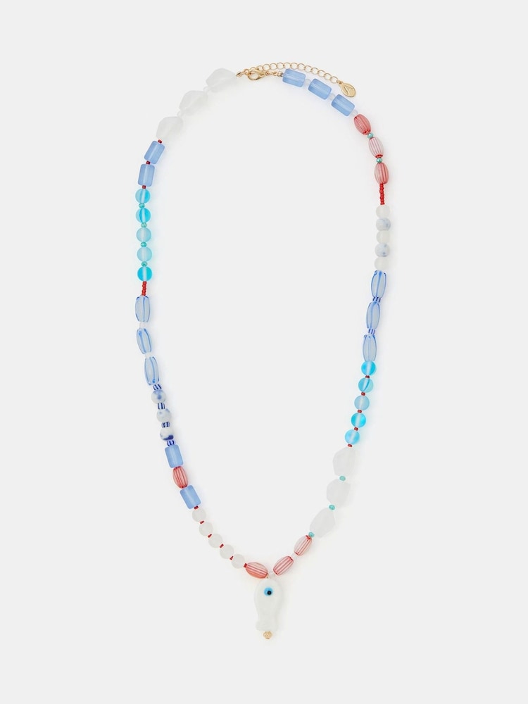 Accessorize Frosted Fish Beaded Necklace - Изображение 1 2