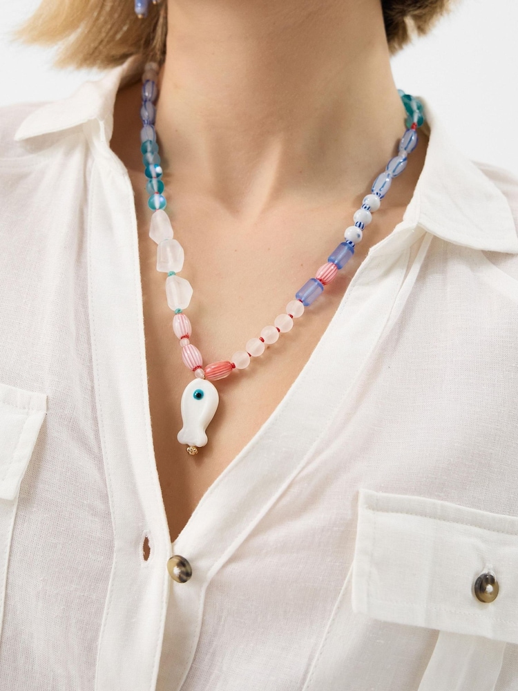 Accessorize Frosted Fish Beaded Necklace - Изображение 2 2