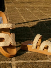 Steve Madden Brown Missile Raffia Sandals - Image 5 of 5